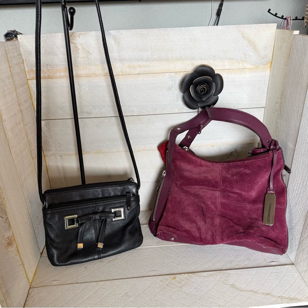 Tiganello BUNDLE!!! Chic Black and Burgundy Crossbody Bags